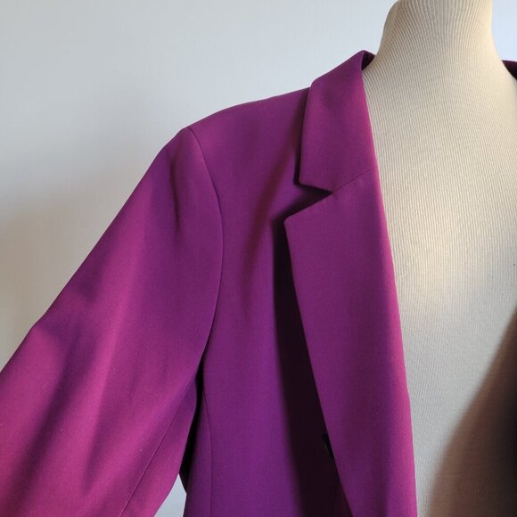 Bar III Women's Plum Compression Faux Double-Breasted Blazer (Size: 2X) - Picture 8 of 16